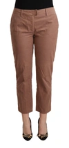 Costume National Brown Cotton Tapered Cropped Pants In Brown