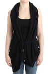 Costume National Chic Sleeveless Knitted Vest Cardigan In Black