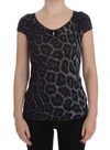 Cavalli Women Dark  Leopard Modal  Blouse Top In Grey