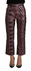 House Of Holland Multicolor Floral Jacquard Flared Cropped Pants In Multi