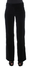 ERMANNO SCERVINO STRIPED VELVET VISCOSE BOOTCUT WOMEN'S PANTS