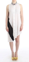 Costume National Asymmetric Hem Button-up Shirt Dress In White