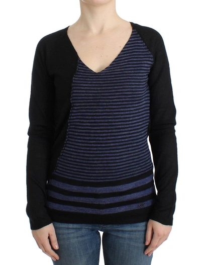 COSTUME NATIONAL STRIPED V-NECK WOMEN'S SWEATER