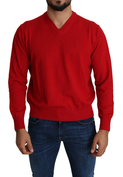 BILLIONAIRE ITALIAN COUTURE V-NECK WOOL SWEATSHIRT PULLOVER MEN'S SWEATER