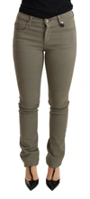 Ermanno Scervino Green Low Waist Skinny Slim Trouser Cotton Jeans In Green