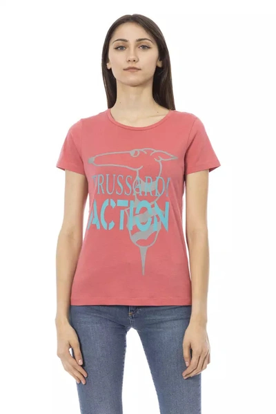 Trussardi Action Woman T-shirt Coral Size S Cotton In Red