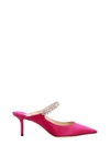 Jimmy Choo Satin Mule With Swarovski Detail In Pink