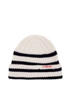 Marni Off-white Striped Beanie In White