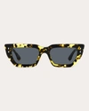 ISABEL MARANT WOMEN'S BLACK & YELLOW HAVANA RECTANGULAR SUNGLASSES