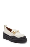 See By Chloé Lylia Mocassins White Size 7 83% Calf-skin Leather, 9% Polyurethane, 6% Cotton, 2% Polyester In Gesso