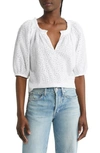 & OTHER STORIES EYELET COTTON POPOVER BLOUSE