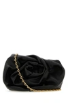BURBERRY BURBERRY WOMAN BLACK NAPPA LEATHER ROSE CLUTCH