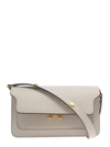 MARNI 'TRUNK' WHITE SHOULDER BAG WITH PUSH-LOCK FASTENING IN LEATHER WOMAN