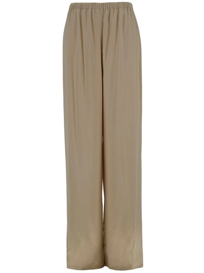 Ferragamo Beige Loose Trousers With Elasticated Waist In Rayon Woman