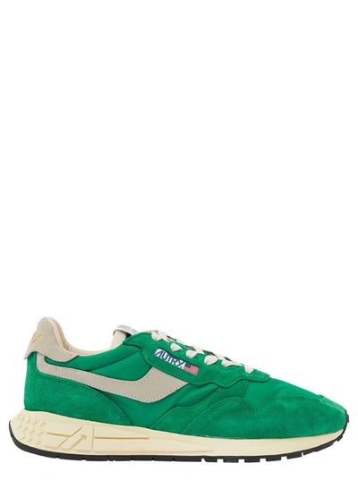 AUTRY 'REEL WIND' GREEN LOW TOP SNEAKERS WITH LOGO DETAIL IN SUEDE MAN
