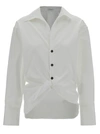 FERRAGAMO WHITE SHIRT WITH KNOT DETAIL IN COTTON WOMAN
