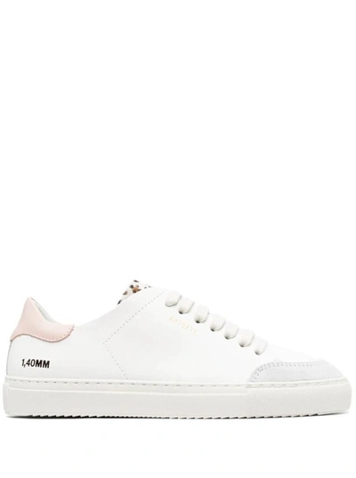AXEL ARIGATO 'CLEAN 90' WHITE LOW TOP SNEAKER WITH LEPARD TAB  IN LEATHER WOMAN