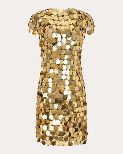 Rabanne Sleeveless Mixed Metal Palette Mini Dress In Gold