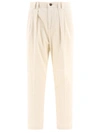 Brunello Cucinelli Cotton Wide Wale Corduroy Trousers In White