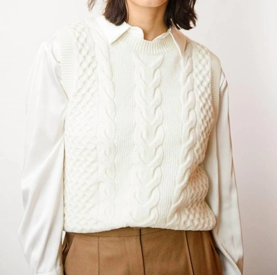 Suncoo Ivory Sweater Vest In White