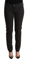 Ermanno Scervino Low Waist Skinny Slim Trouser Cotton Jeans In Black