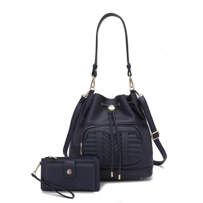 Mkf Collection By Mia K Ryder Vegan Leather Women's Shoulder Bag With Wallet - 2 Pieces In Multi