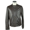Emilio Romanelli Elegant Brown Leather Zip Jacket In Brown