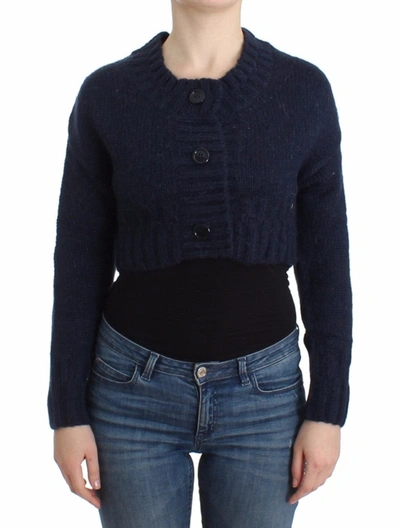 John Galliano Cropped Women's Cardigan In Blue