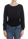 Ermanno Scervino Chic Cashmere-blend Cropped Sweater In Blue In Grey