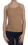 Pink Memories Sleeveless Spaghetti Strap Tank Blouse In Beige