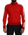 Gcds Red Wool Logo Printed Crew Neck  Pullover Sweater In Red