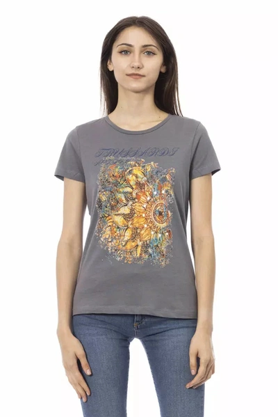 Trussardi Action Cotton Tops & Women's T-shirt In Gray