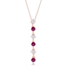 Shop Simona Sterling Silver Round Cz Long Pendant Necklace- Sterling Silver, Rose Gold Or Gold Plated In Red