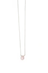 A Blonde And Her Bag Stephanie Delicate Drop Demi Fine Necklace In Rose Quartz In Pink