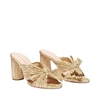 Loeffler Randall Penny Pleated Metallic Slide Sandals In Gold