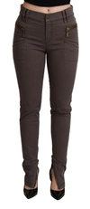 Plein Sud Cotton Stretch Skinny Denim Jeans In Brown