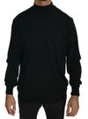 Mila Schön Black Turtle Neck Pullover Top Virgin Wool Sweater In Black