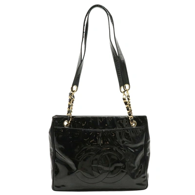 Pre-owned Chanel Pst (petite Shopping Tote) Leather Tote Bag () In Black