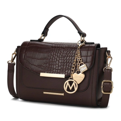 Mkf Collection By Mia K Sylvie Croco Embossed Vegan Leather Women's Shoulder Handbag In Brown