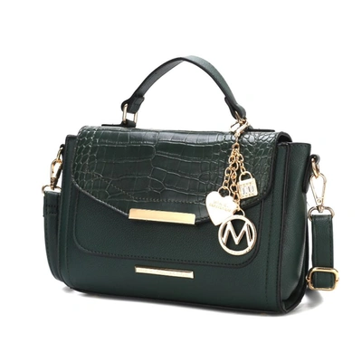 Mkf Collection By Mia K Sylvie Croco Embossed Vegan Leather Women's Shoulder Handbag In Green