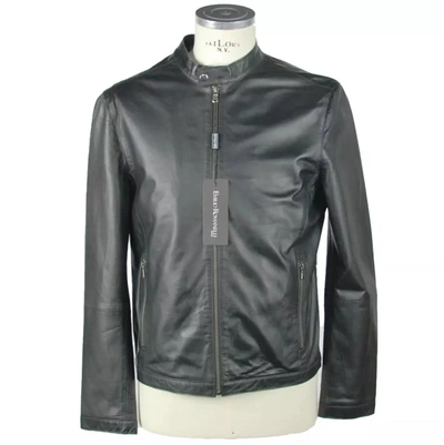 Emilio Romanelli Leather Men's Jacket In Black