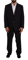 Domenico Tagliente Doico Tagliente Black Polyester Single Breasted Formal Suit In Black