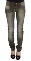 Ermanno Scervino Women   Wash Cotton Blend Slim Fit Jeans In Grey