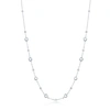 Simona Sterling Silver Bezel-set Cz & Bead Station Necklace (white, Green, Blue, Or Red) In Red