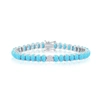 Simona Sterling Silver Or Gold Plated Over Sterling Silver Cz Oval Tennis Bracelet In Blue
