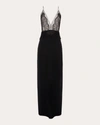 La Perla Women's Lace-trimmed Silk-satin Nightgown In Black
