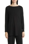 EILEEN FISHER RIB BOAT NECK TOP