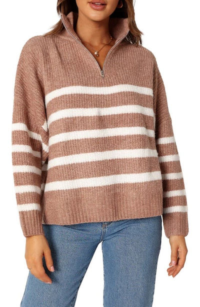Petal And Pup Womens Miranda Knit Sweater In Taupe
