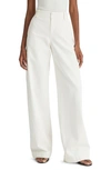 Vince Utility High Waist Wide Leg Recycled Wool Blend Pants In Off White