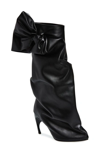 Alexander Mcqueen Armadillo Boots With Bow In Black
